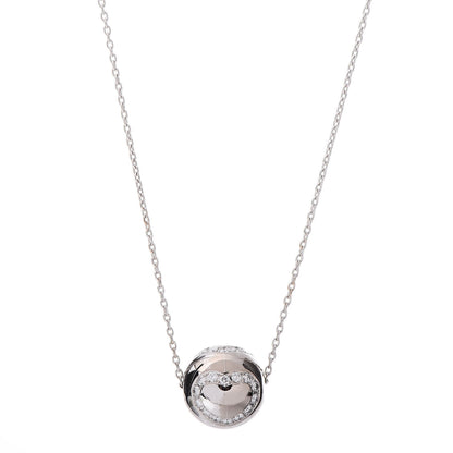 Chopard 18K White Gold Diamond Heart Ball Pendant Necklace 1 of 6