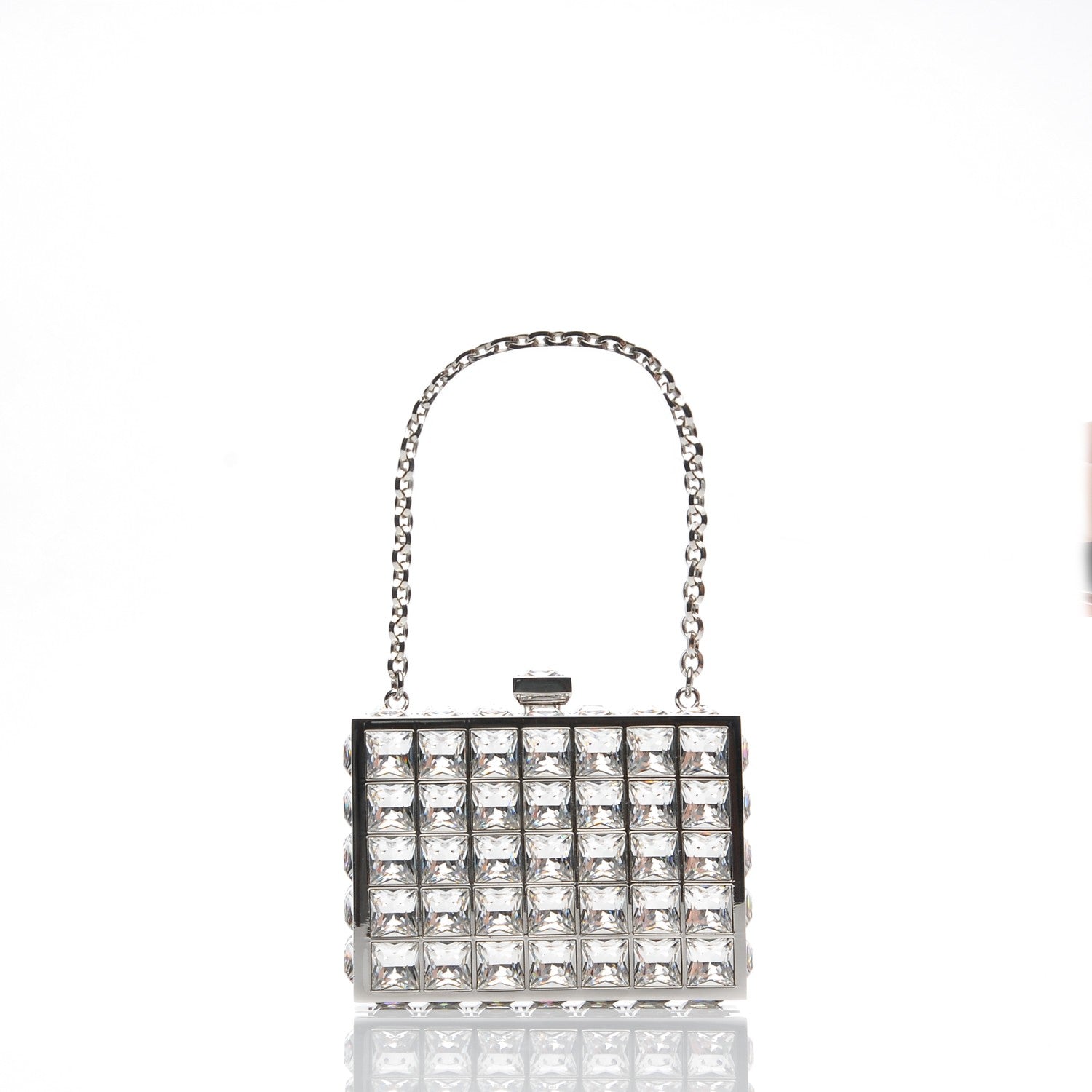 Judith Leiber Crystal Box Clutch Silver 3 of 7
