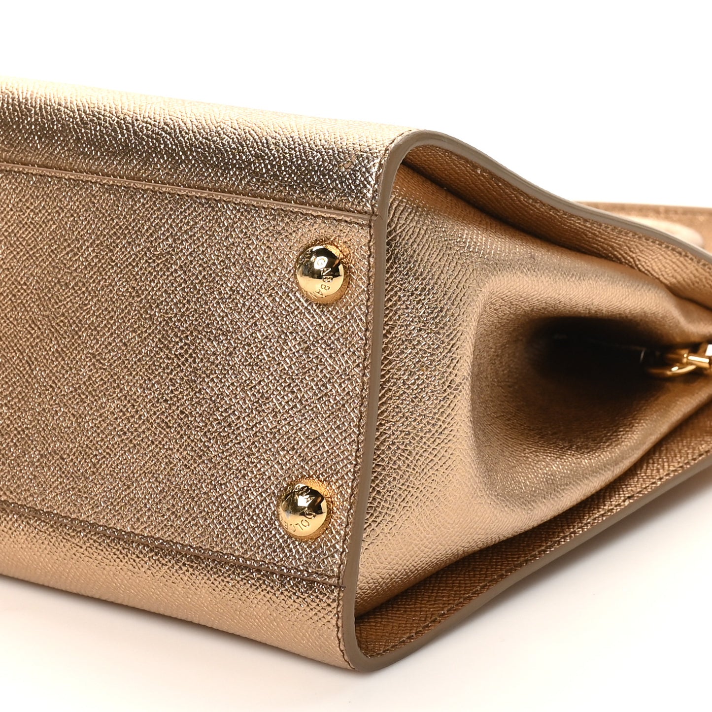Metallic Dauphine Medium Frame Tote Gold