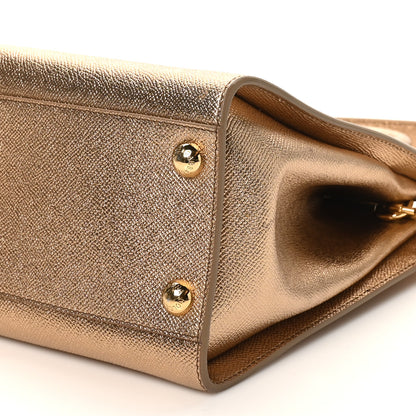 Dolce & Gabbana Metallic Dauphine Medium Frame Tote Gold 9 of 9