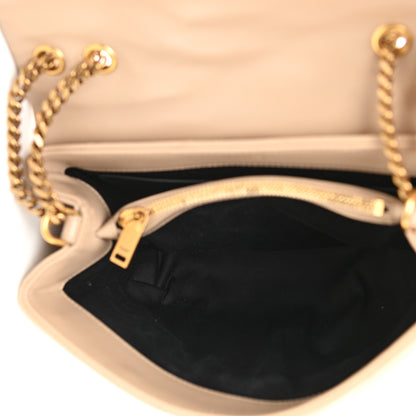 Saint Laurent Calfskin Y Quilted Monogram Small Loulou Chain Satchel Dark Beige 5 of 12