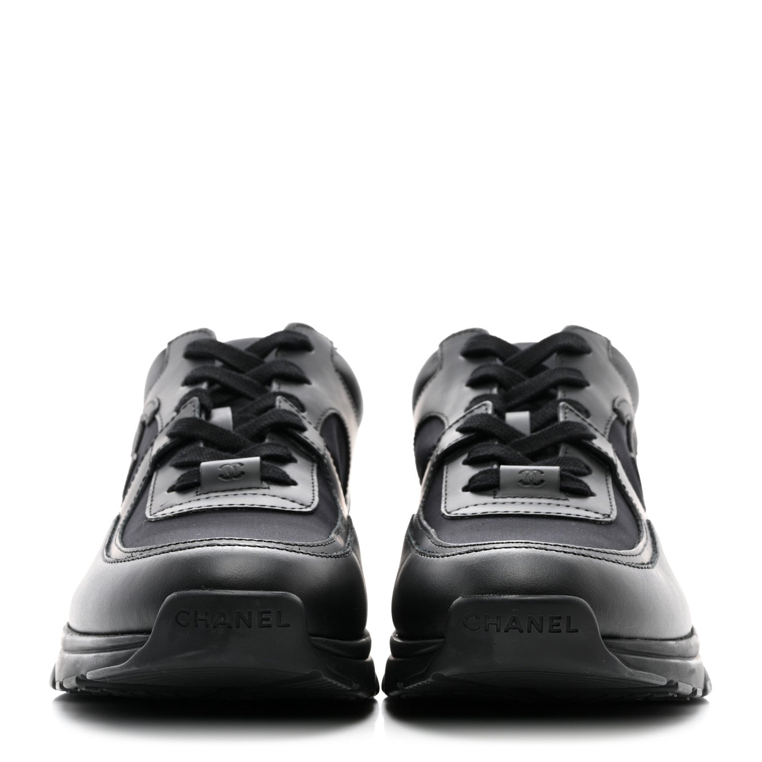 Chanel Calfskin Lambskin CC Uniform Sneakers 42 Black 2 of 12