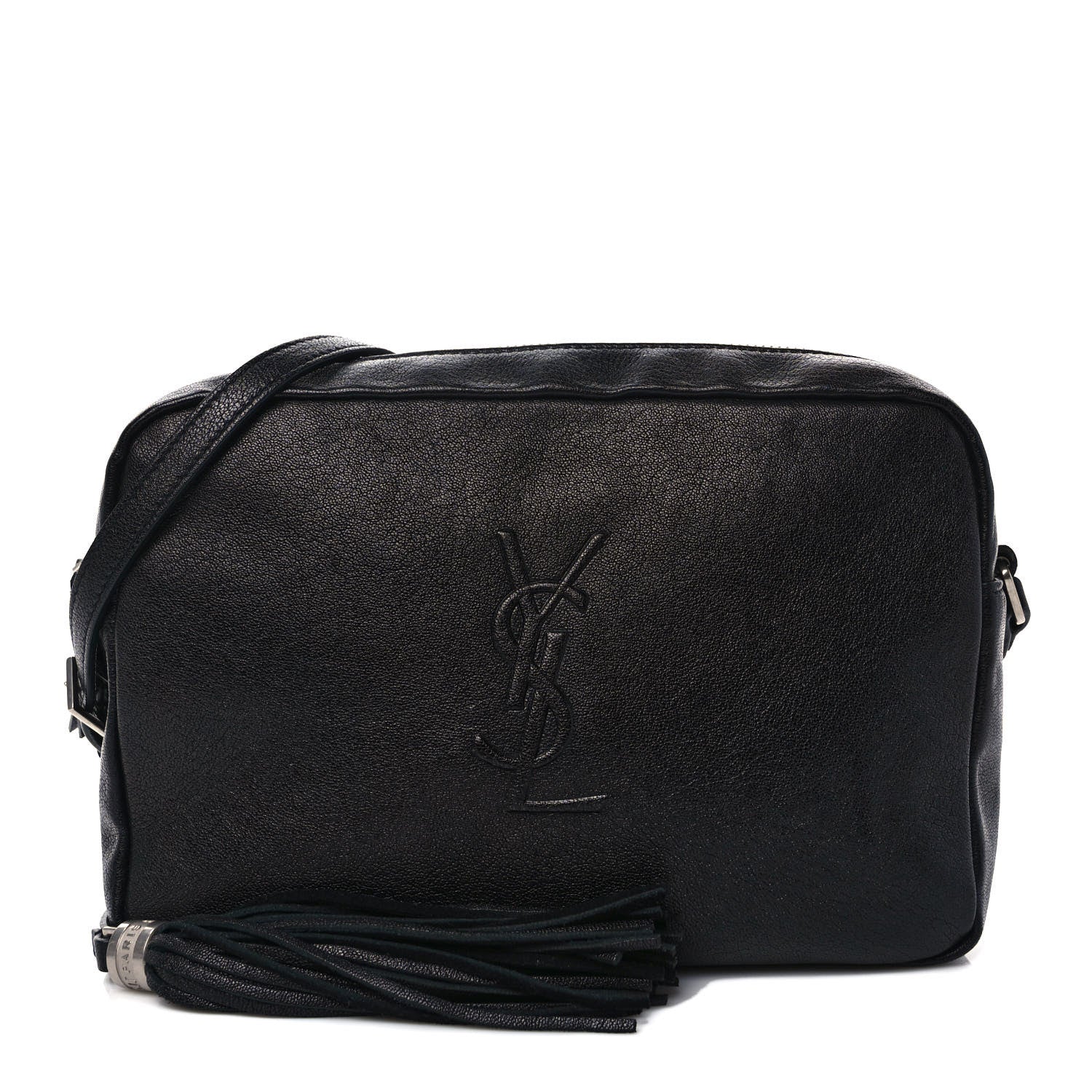 Saint Laurent Lambskin Monogram Embossed Small Lou Camera Bag Black 1 of 11