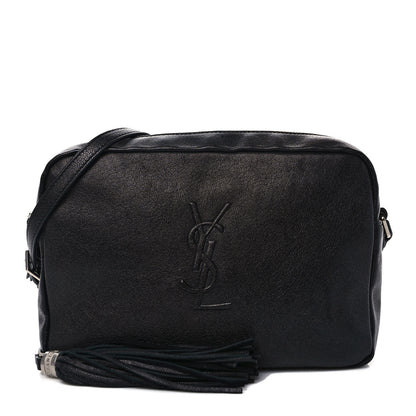 Saint Laurent Lambskin Monogram Embossed Small Lou Camera Bag Black 1 of 11