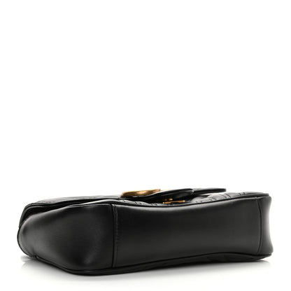 Gucci Calfskin Matelasse Mini GG Marmont Shoulder Bag Black 4 of 12
