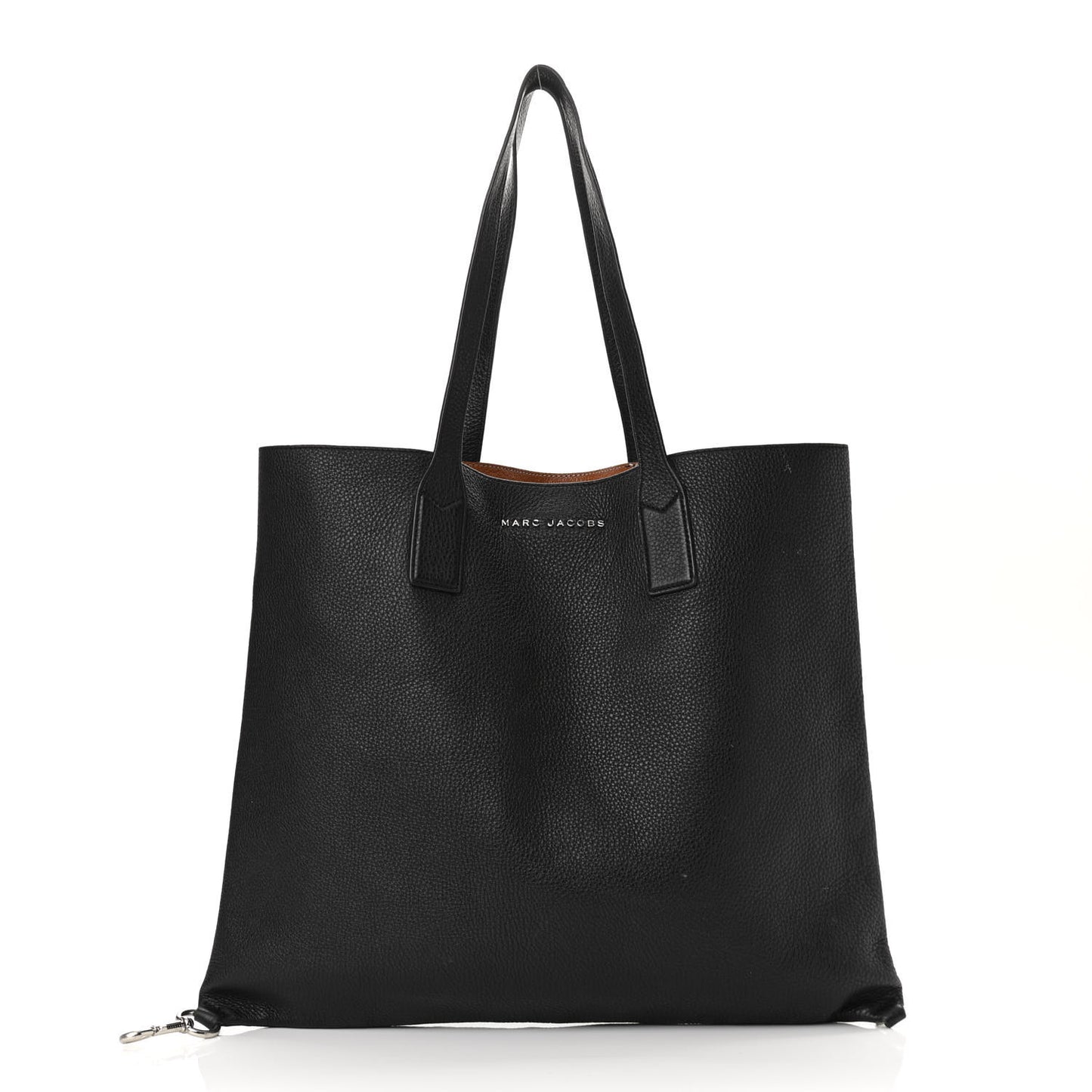 Grained Calfskin Wingman Shopping Tote Black