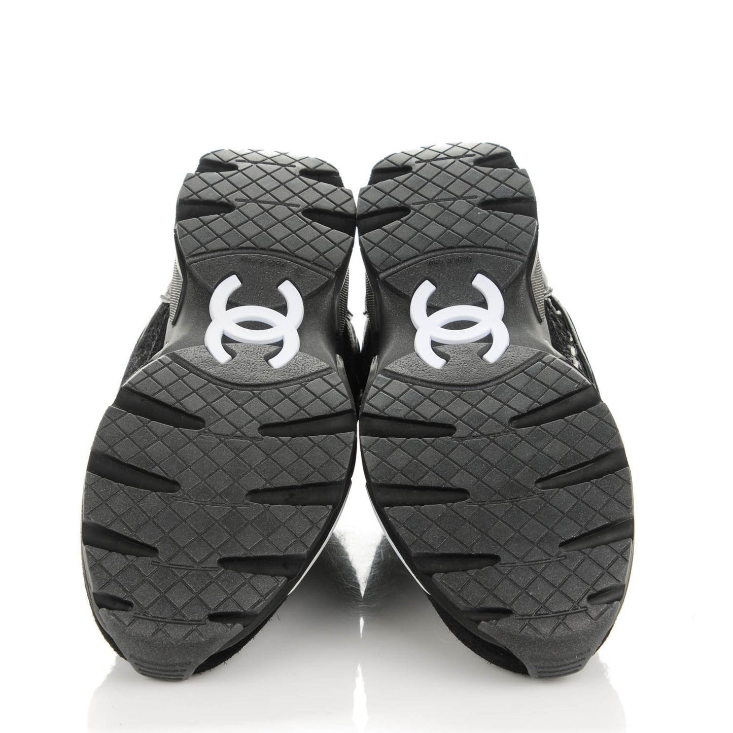 Suede Tweed Goatskin CC Sneakers 35.5 Black