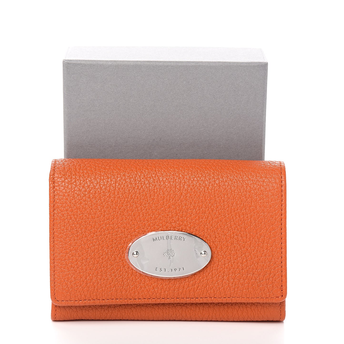 Soft Grain Calfskin French Purse Wallet Pumpkin