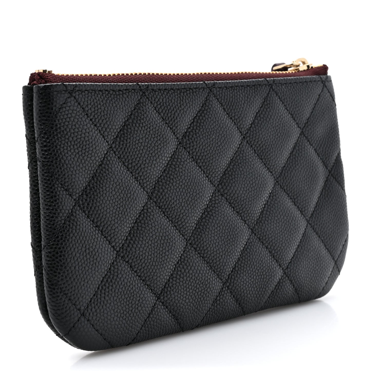 Caviar Quilted Small Cosmetic Case Black