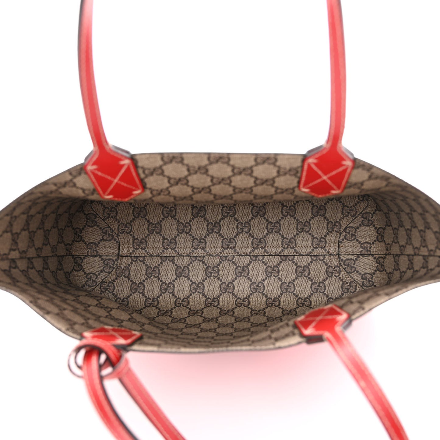 GG Supreme Monogram Small Reversible Tote Beige Red