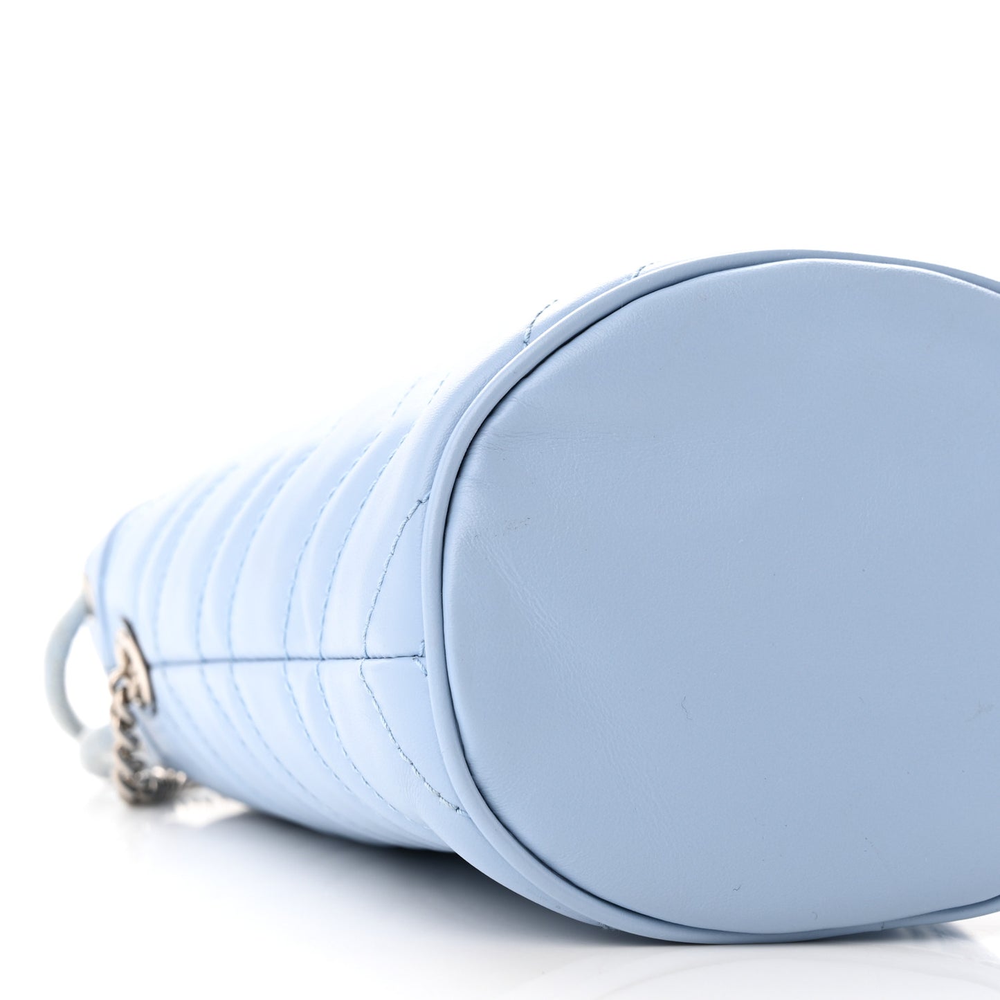 Calfskin Matelasse Mini GG Marmont 2.0 Bucket Bag Porcelain Light Blue