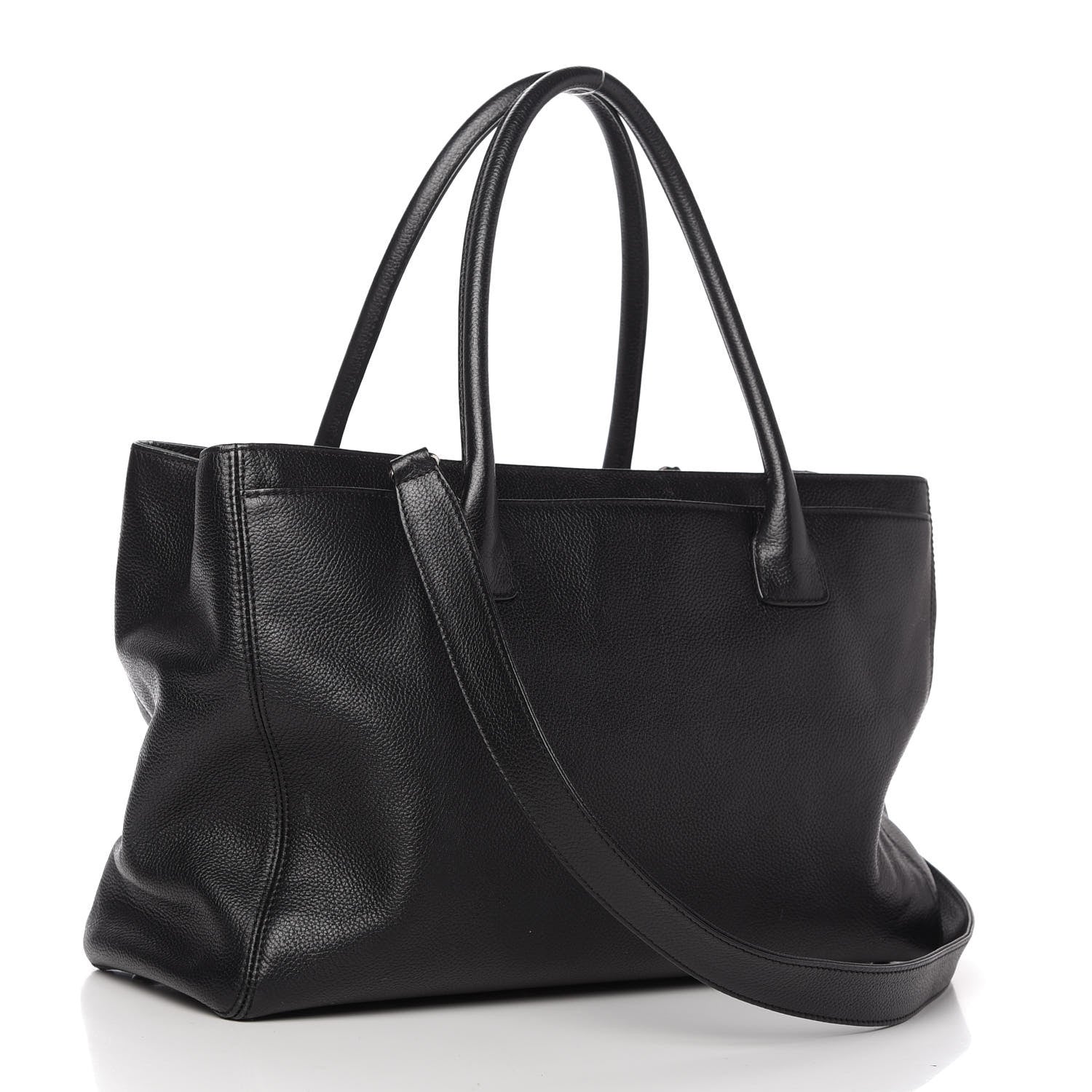 Chanel Calfskin Cerf Executive Shopper Tote Black 3 of 9