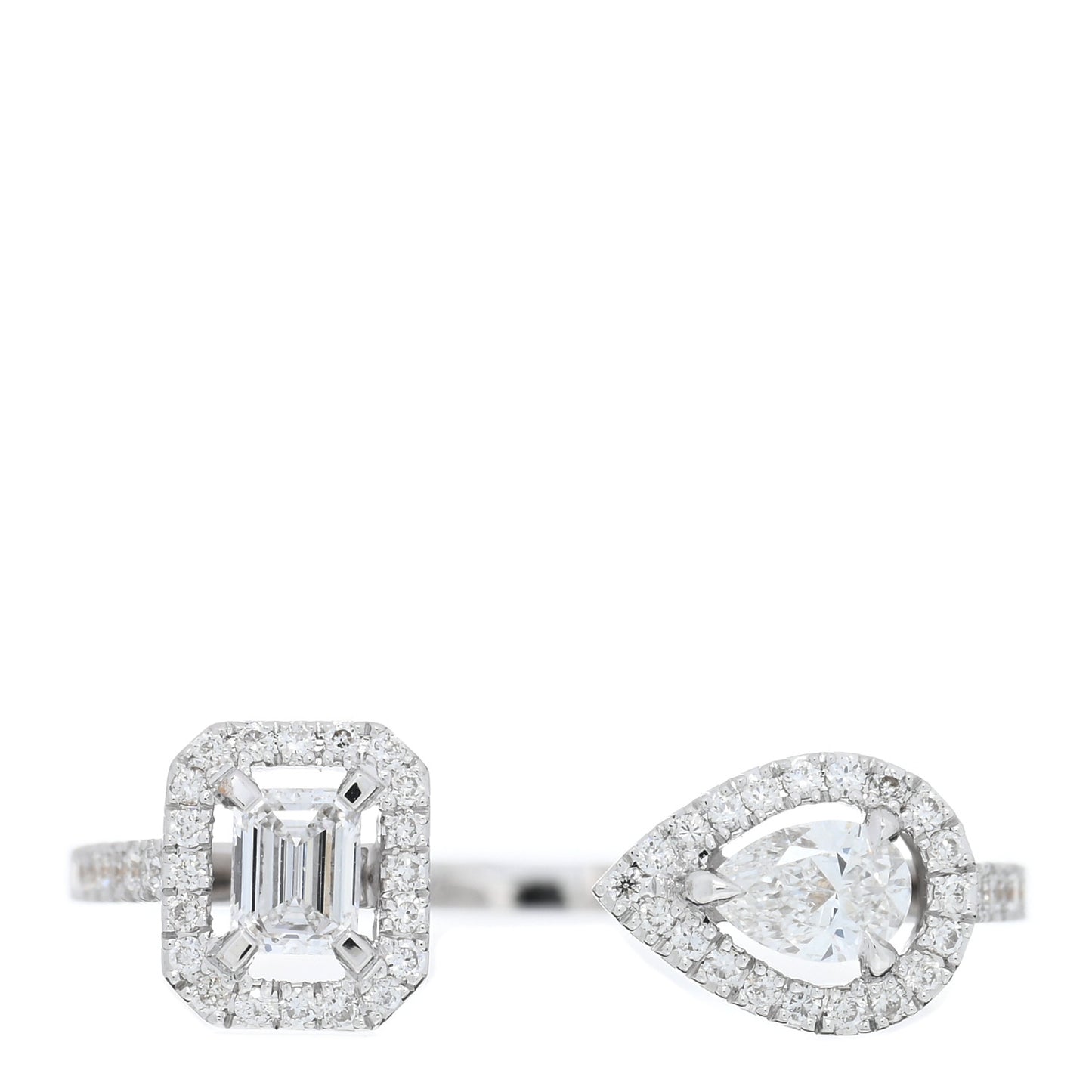 18K White Gold Diamond My Twin Moi & Toi Ring 54 7