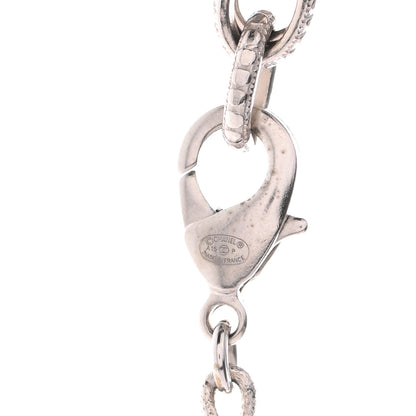 Chanel Crystal Baguette CC Double Strand Necklace Silver Blue 6 of 6