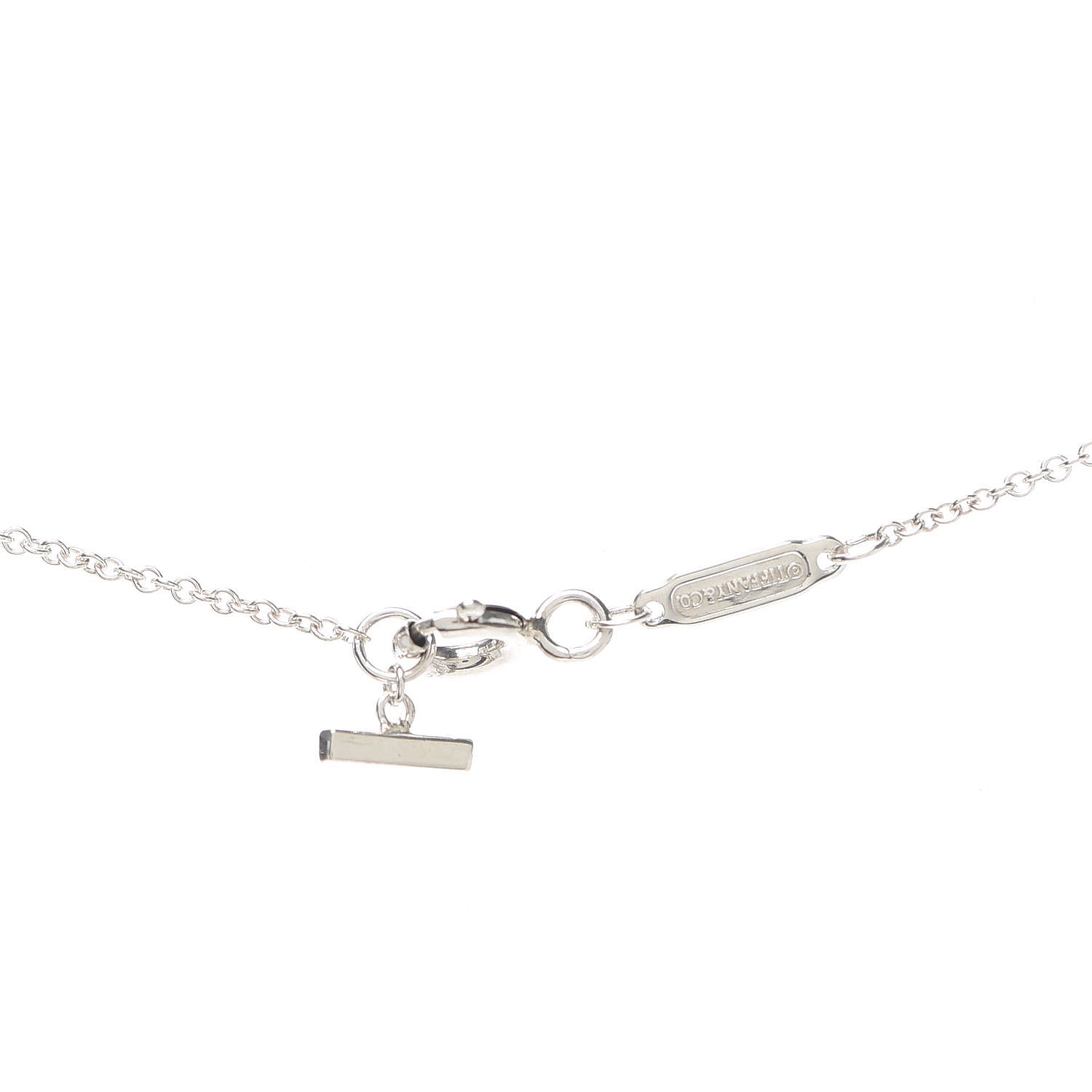 Tiffany Sterling Silver Large T Smile Pendant Necklace 4 of 6