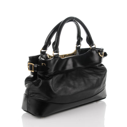 Burberry Lambskin Small Hepburn Satchel Black 3 of 8