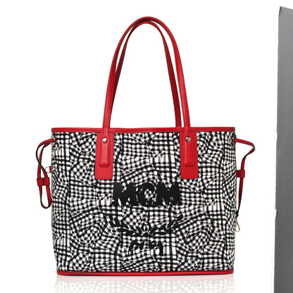 MCM Visetos Medium Liz Reversible Shopper Tote Ruby Red 12 of 19