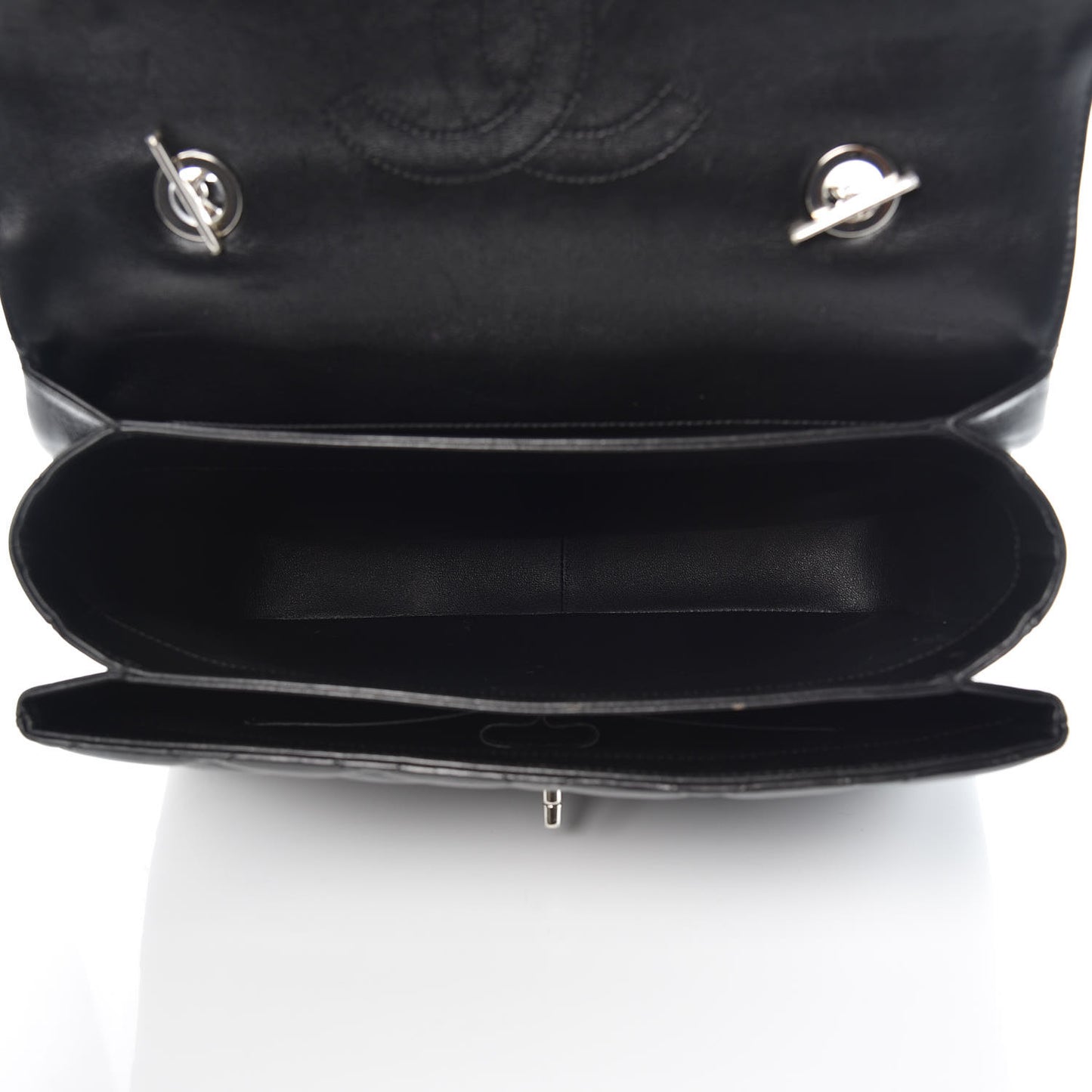 Lambskin Quilted Large Trendy CC Dual Handle Flap Bag Black