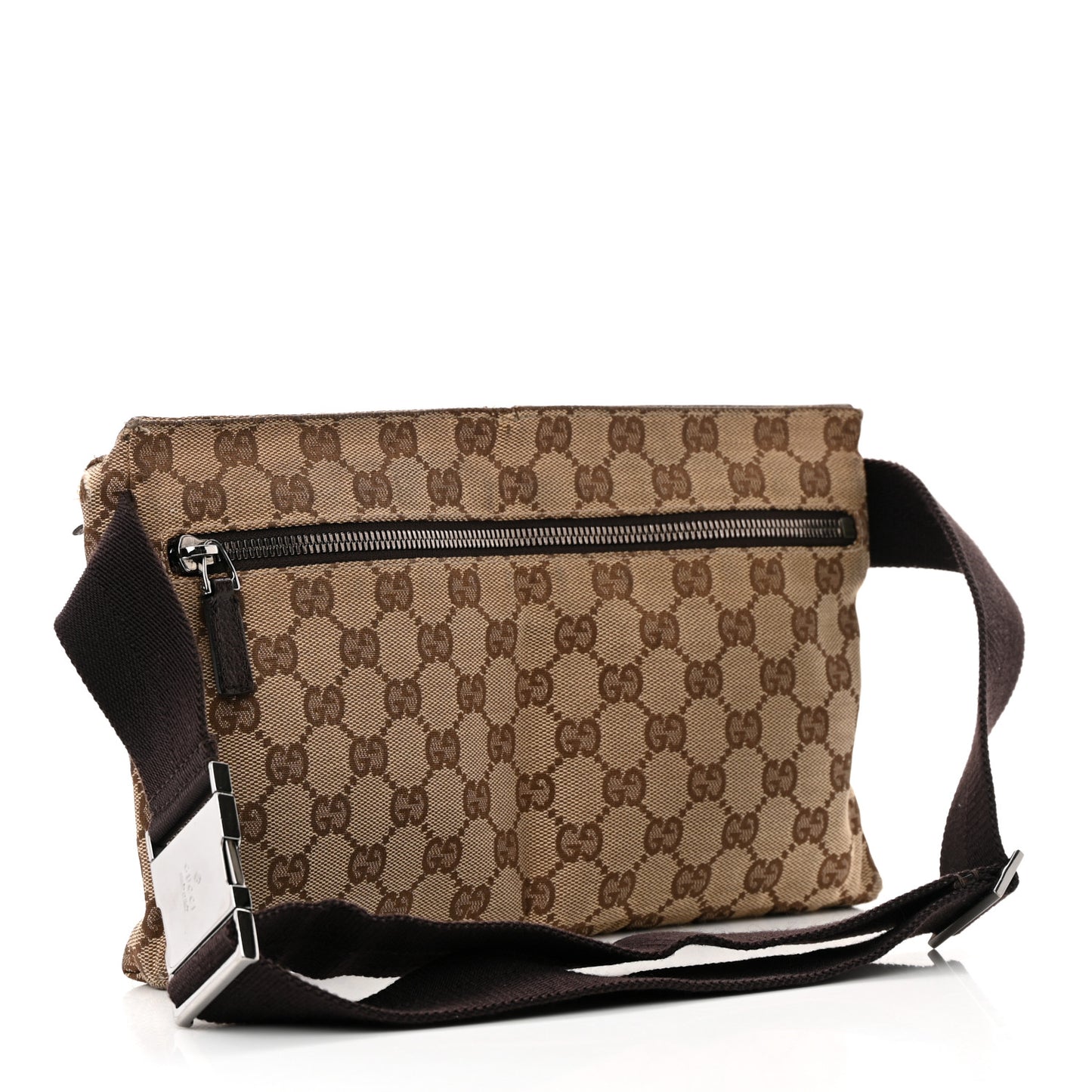 Monogram Double Pocket Belt Bag Dark Brown