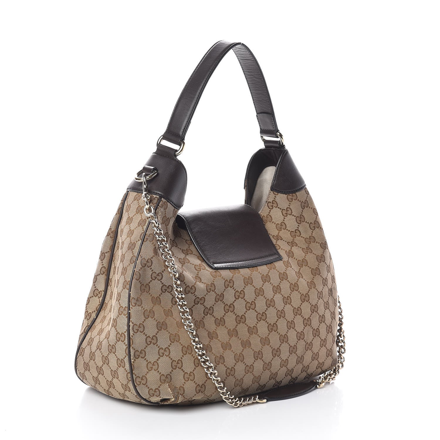 Gucci Monogram Margaux Calfskin Medium Emily Hobo Beige Ebony Cocoa 3 of 11