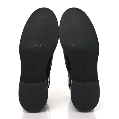 Louis Vuitton Calfskin Monogram Wonderland Flat Ranger Boots 40 Black 5 of 7