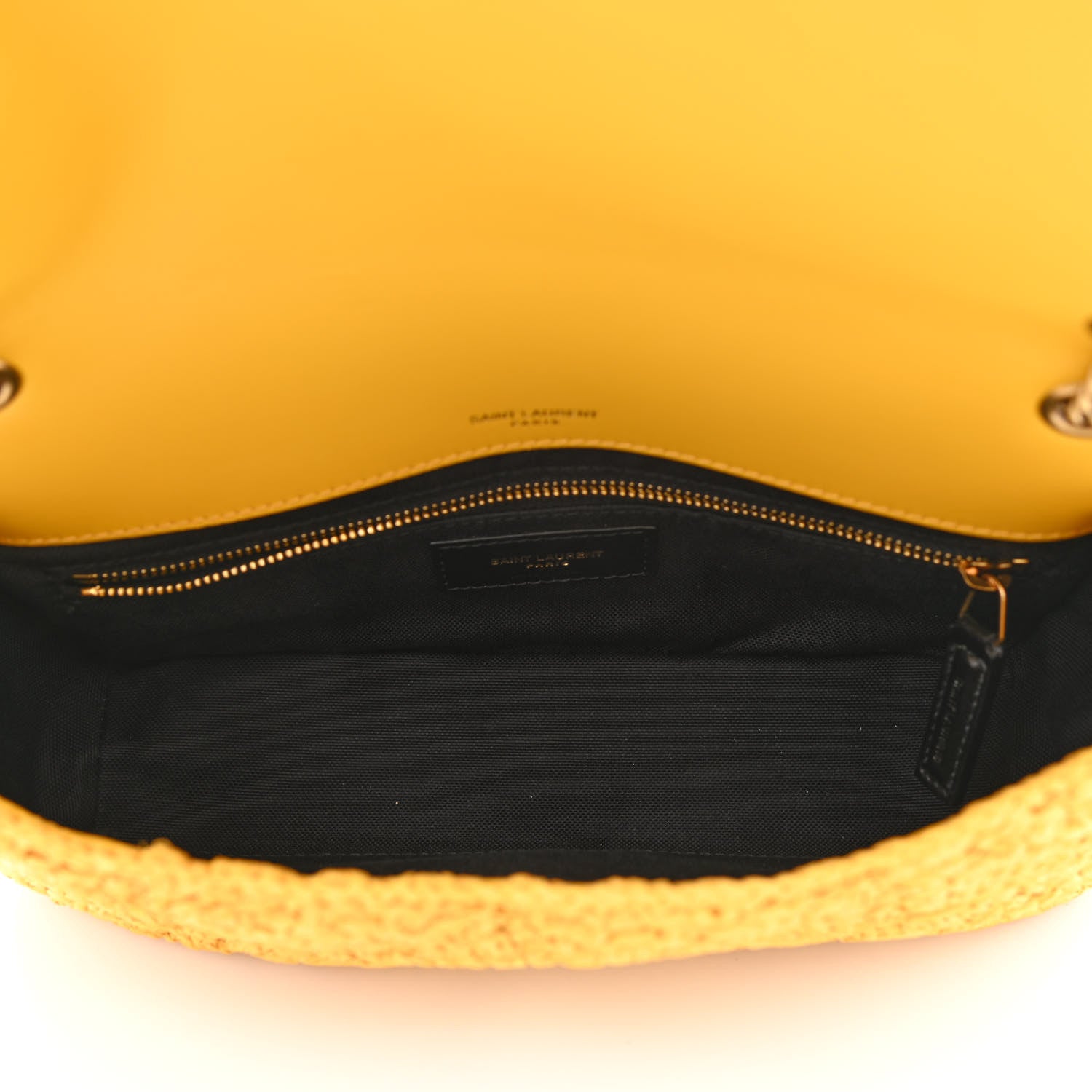 Saint Laurent Raffia Monogram Medium Jamie Yellow 5 of 10