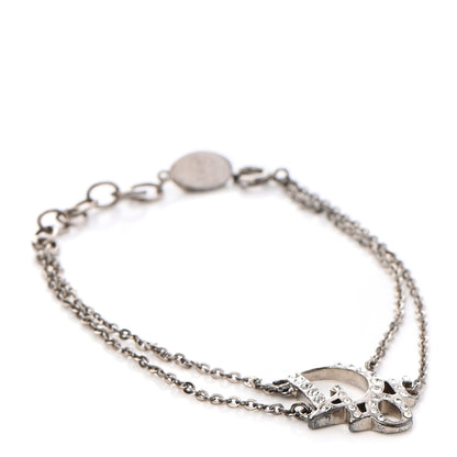 Christian Dior Crystal Logo Bracelet Silver 1 of 5