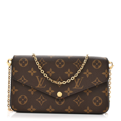 Louis Vuitton Monogram Pochette Felicie Chain Wallet Fuchsia 1 of 13
