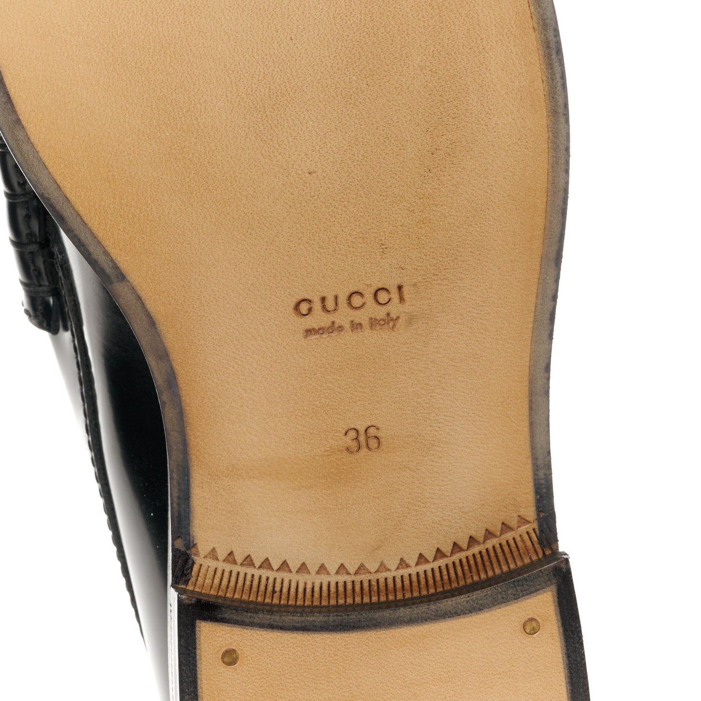 Millennial Ribot Cut Out Interlocking G Loafers 36 Black