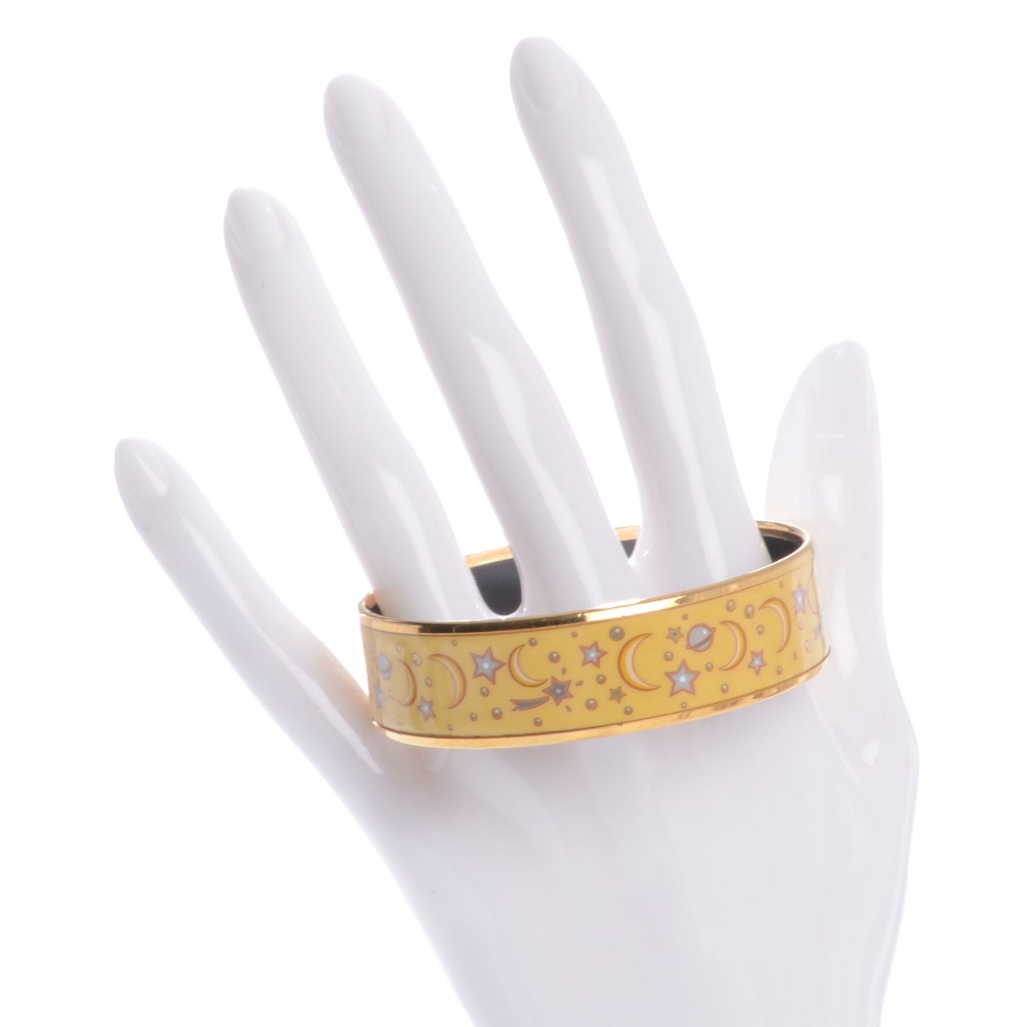Enamel Printed Medium Moon Stars Bracelet 70 Yellow