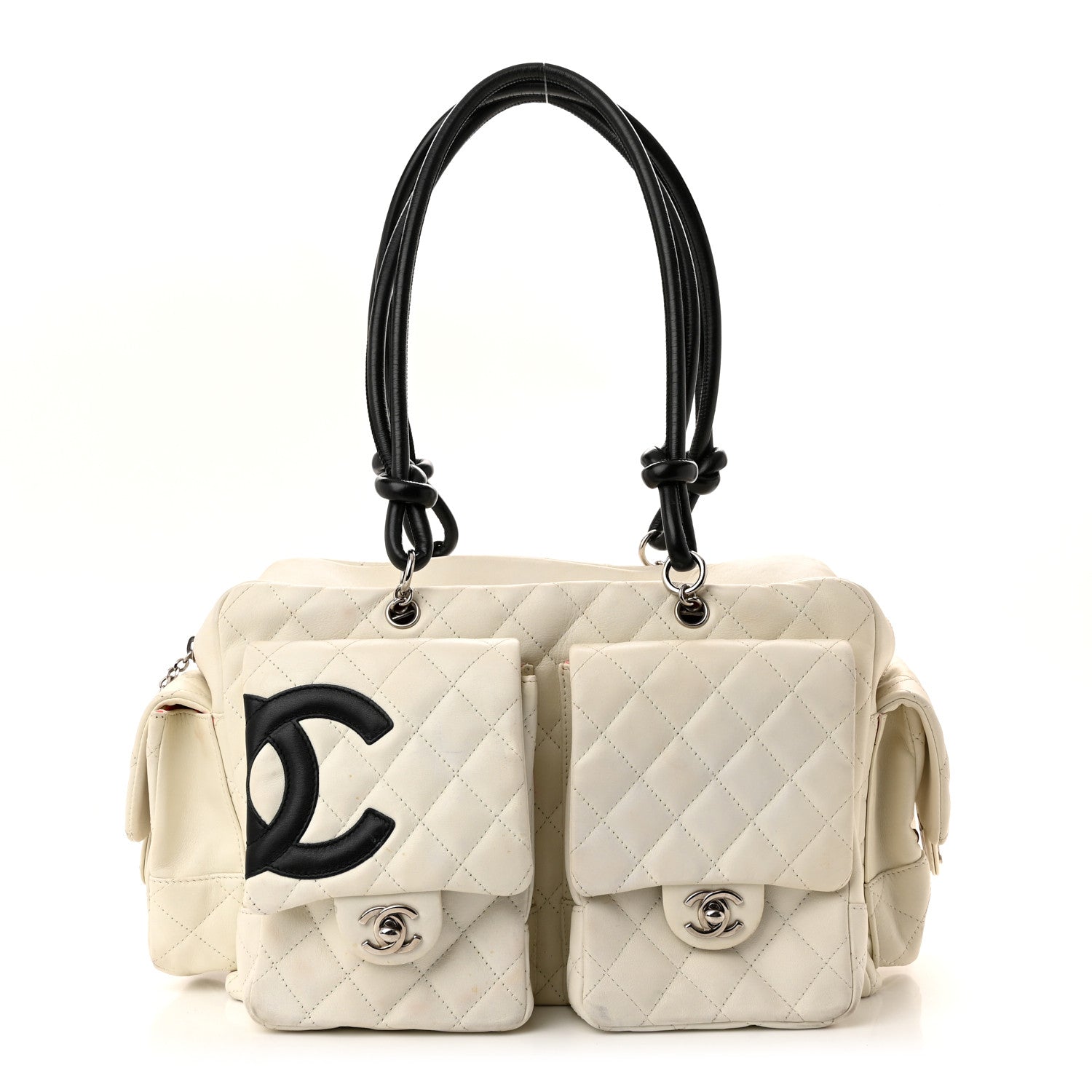 Chanel Calfskin Quilted Large Cambon Multipocket Reporter White 1 of 13