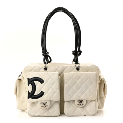 Chanel Calfskin Quilted Large Cambon Multipocket Reporter White 1 of 13