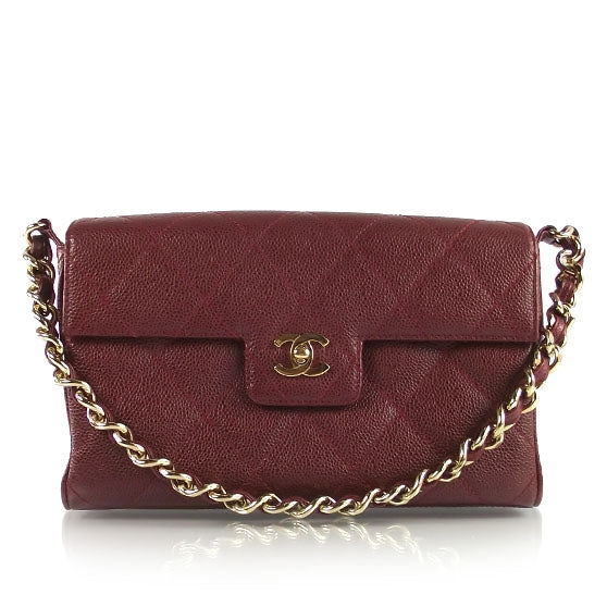 Caviar Quilted Flap Bag Red