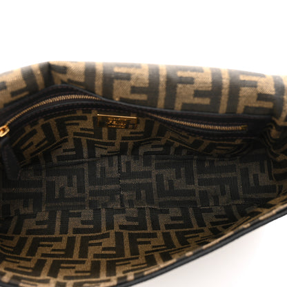 Fendi Fabric Jacquard FF 1974 Medium Baguette Tobacco Moro Black 6 of 9