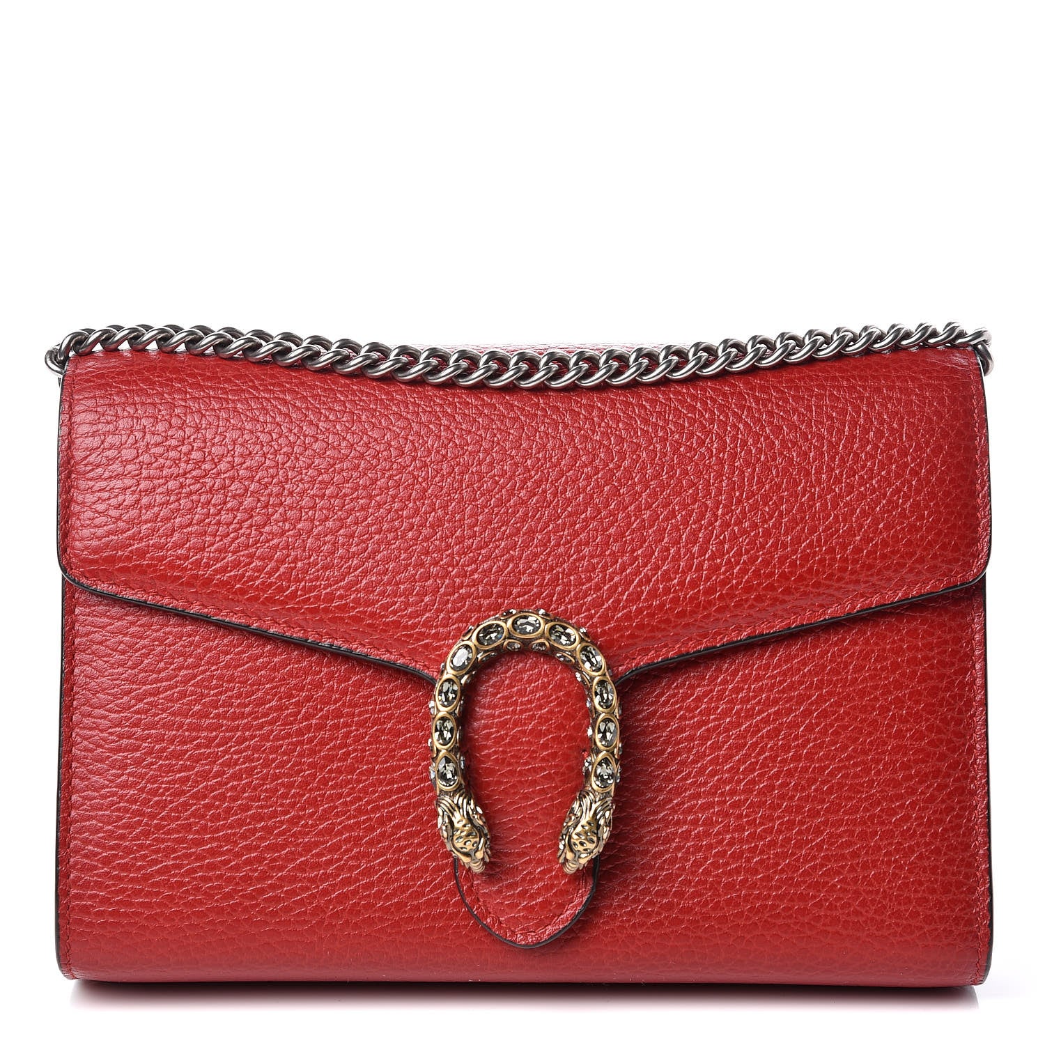 Gucci Calfskin Mini Dionysus Chain Wallet Hibiscus Red 1 of 10