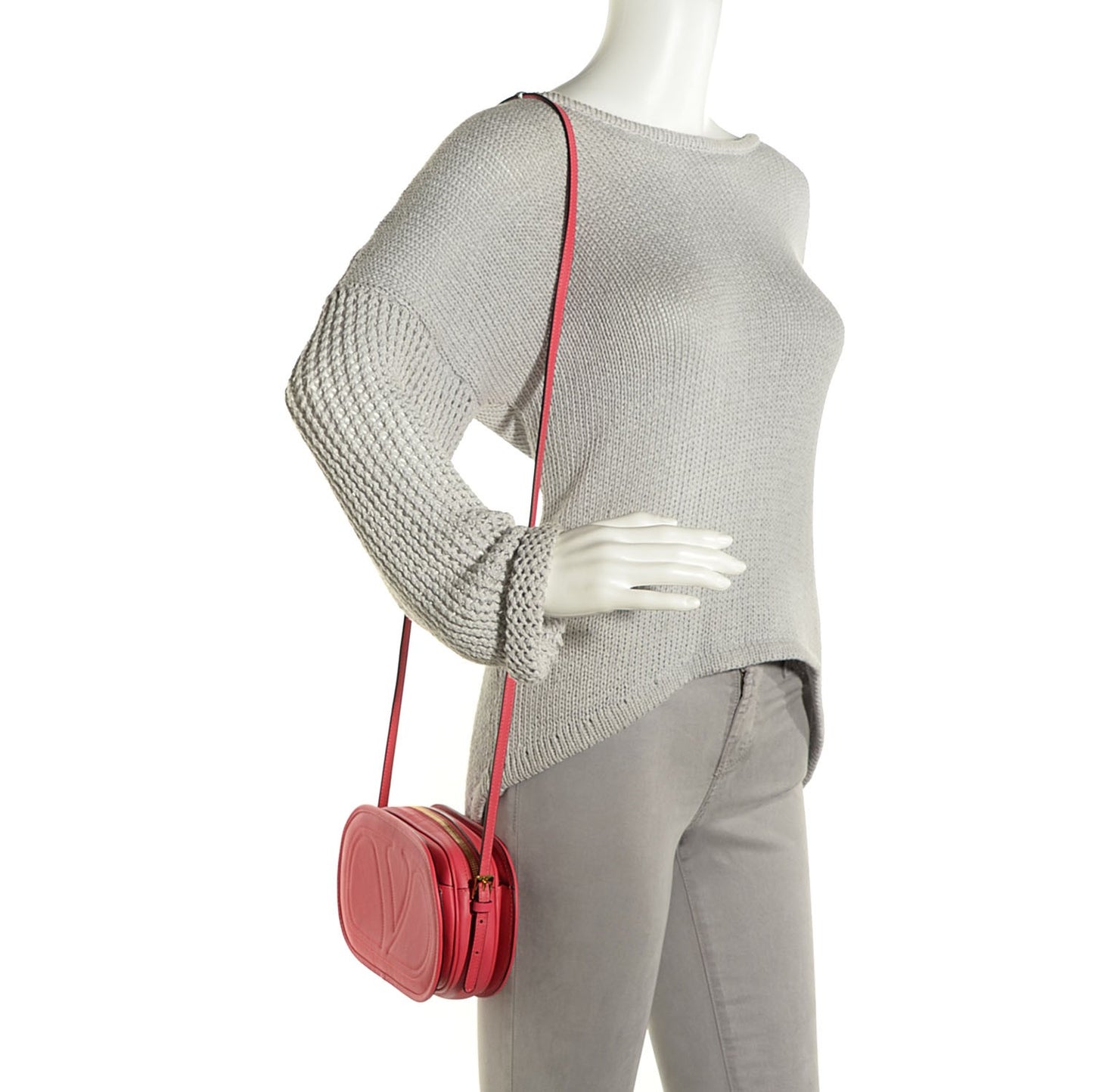 Vitello Small Logo Go Crossbody Bag Deep Rose