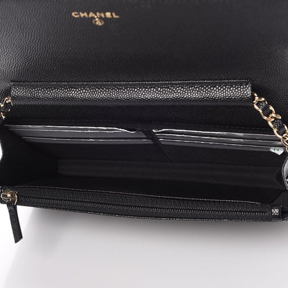 Chanel Caviar Quilted Boy Wallet On Chain WOC Black 5 of 9