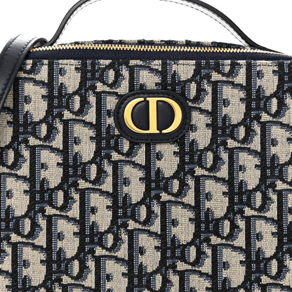 Christian Dior Oblique 30 Montaigne Top Handle Box Bag Blue 6 of 8