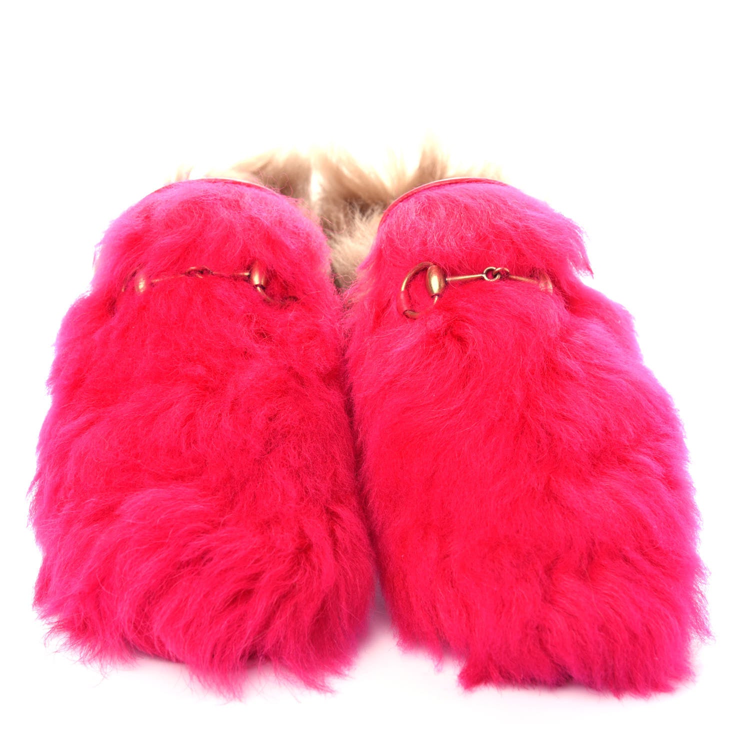 Gucci Merino Wool Womens Princetown Slippers 38 Raspberry Lipstick Natural 5 of 10