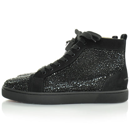 Christian Louboutin Veau Velours Strass Louis Flat Sneakers 42.5 Hematite Version 2 of 8