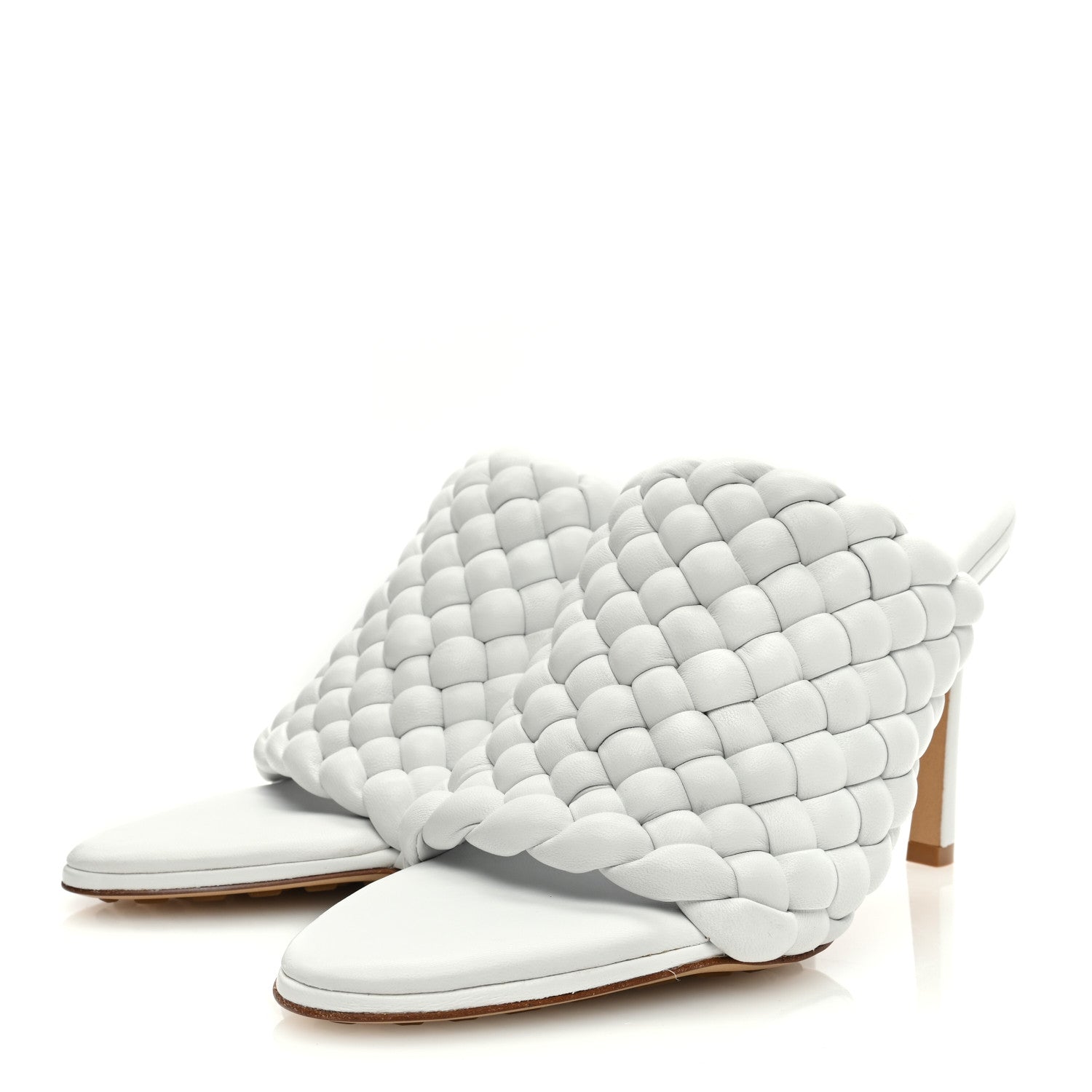 Bottega Veneta Nappa Padded Intreccio The Curve Sandals 37 Optic White 2 of 8