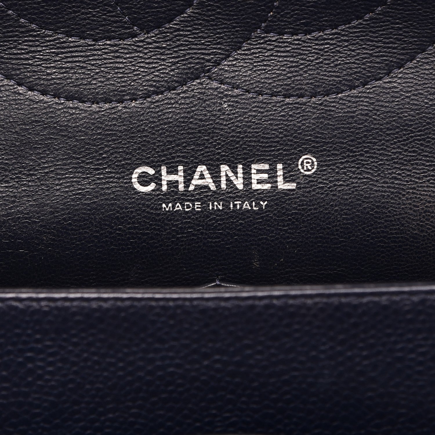 Chanel Caviar Quilted Jumbo Double Flap Navy Blue 7 of 8