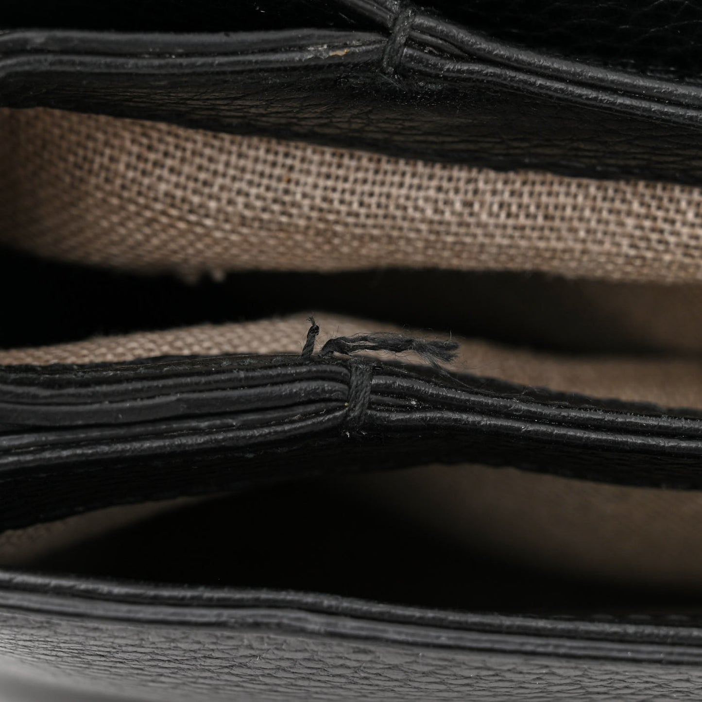 Dollar Calfskin Interlocking G Top Handle Shoulder Bag Black