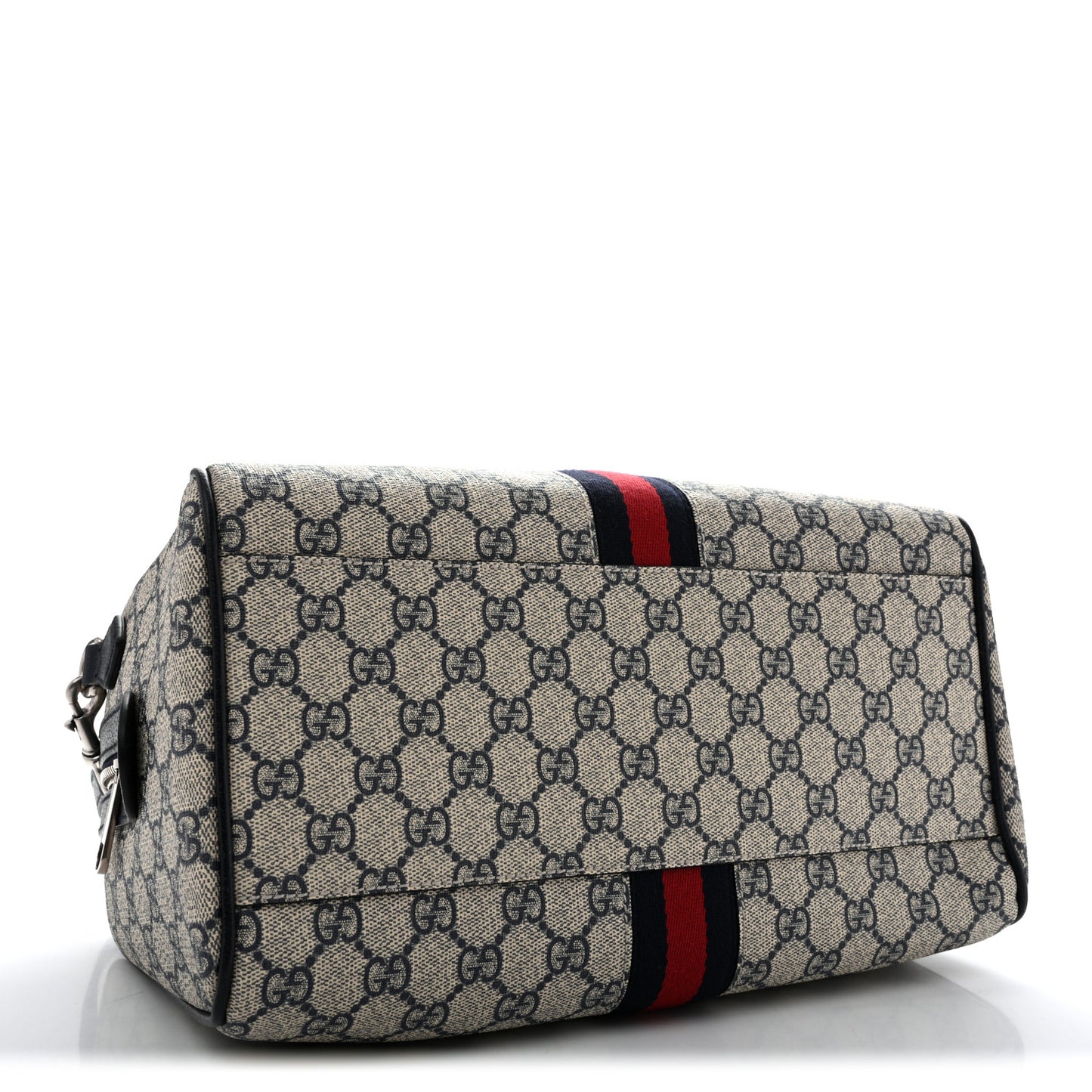 GG Supreme Monogram Web Medium Ophidia Top Handle Bag Beige Blue