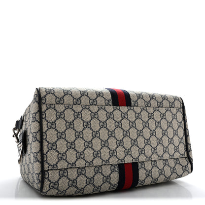 Gucci GG Supreme Monogram Web Medium Ophidia Top Handle Bag Beige Blue 4 of 12