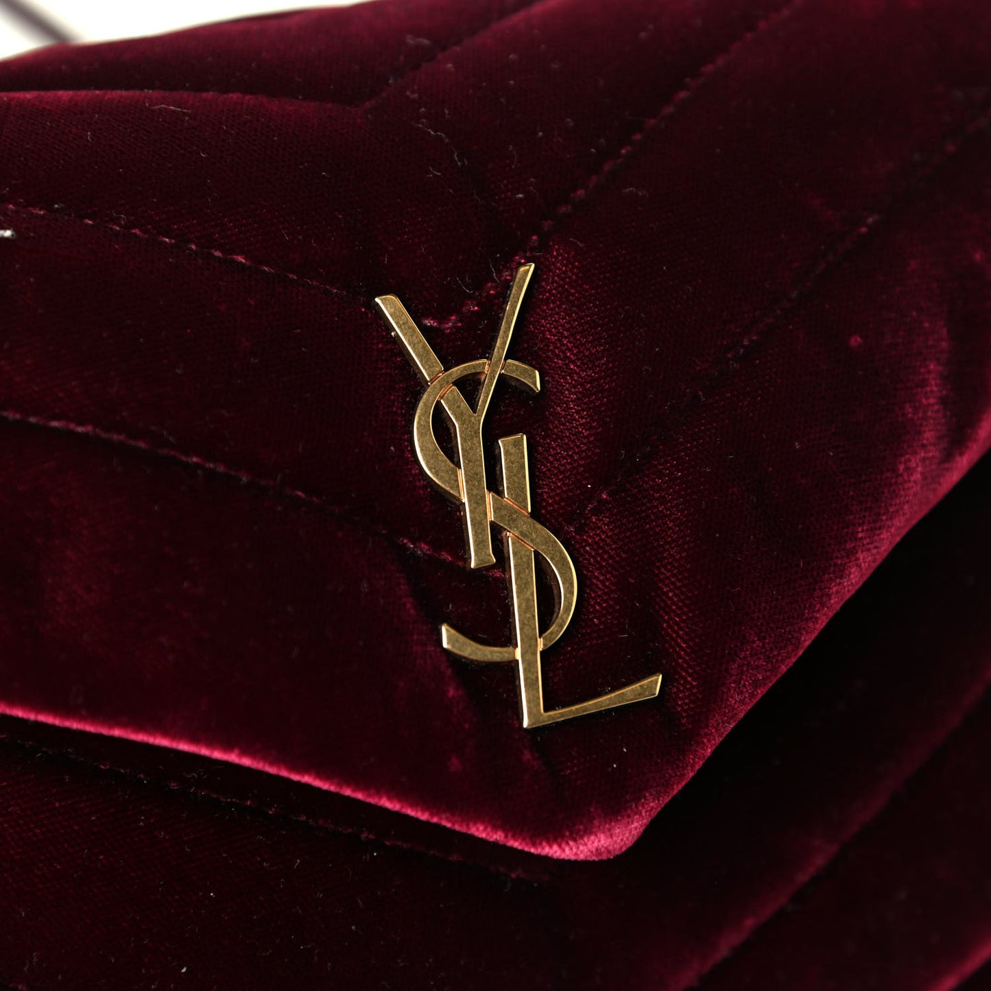 Velvet Y Quilted Monogram Toy Loulou Crossbody Bag French Burgundy
