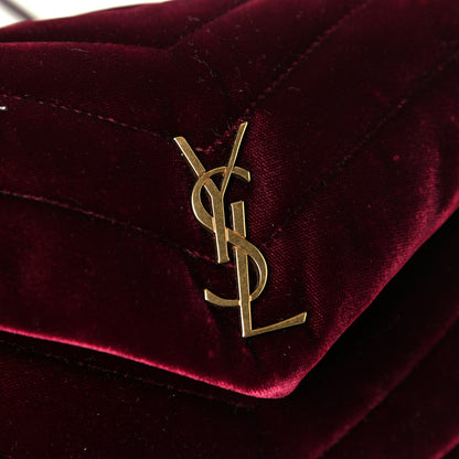 Saint Laurent Velvet Y Quilted Monogram Toy Loulou Crossbody Bag French Burgundy 6 of 8