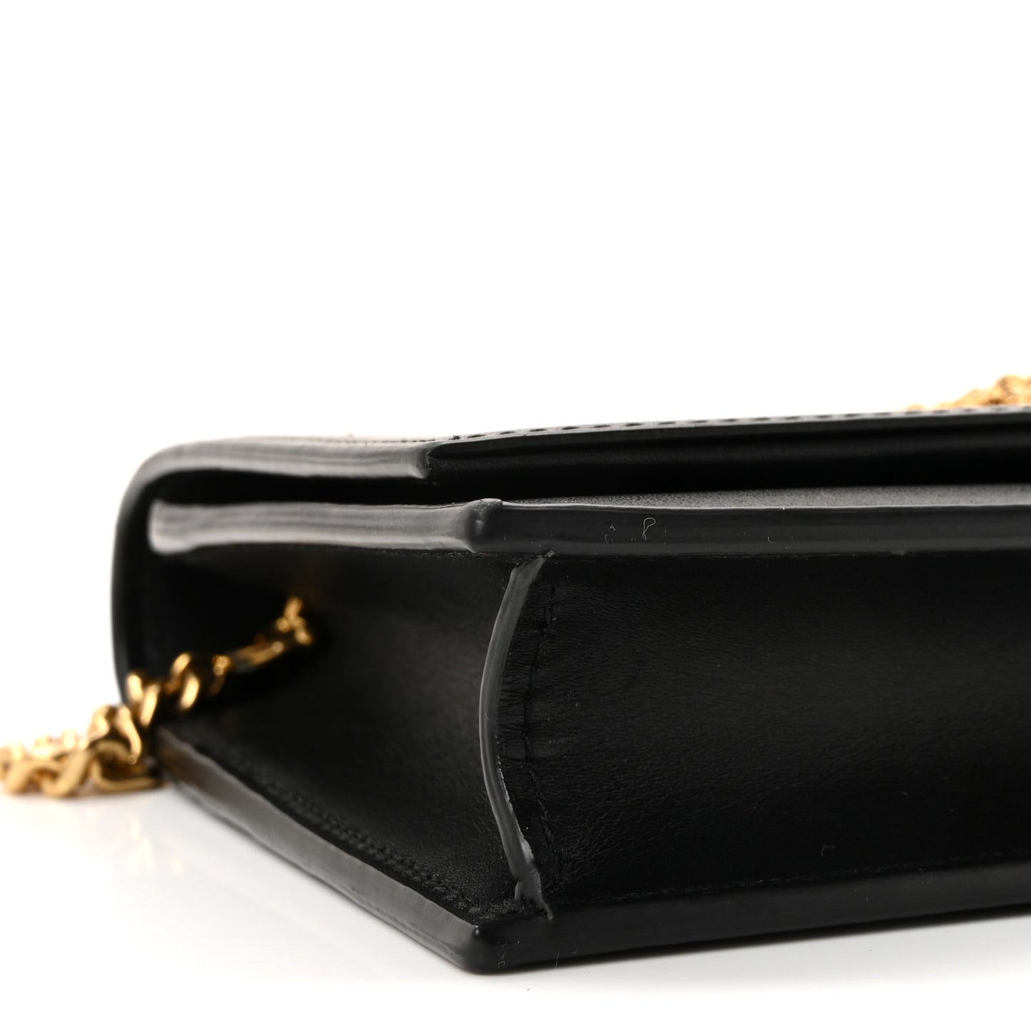 Smooth Calfskin Classic Monogram Kate Tassel Chain Wallet Black