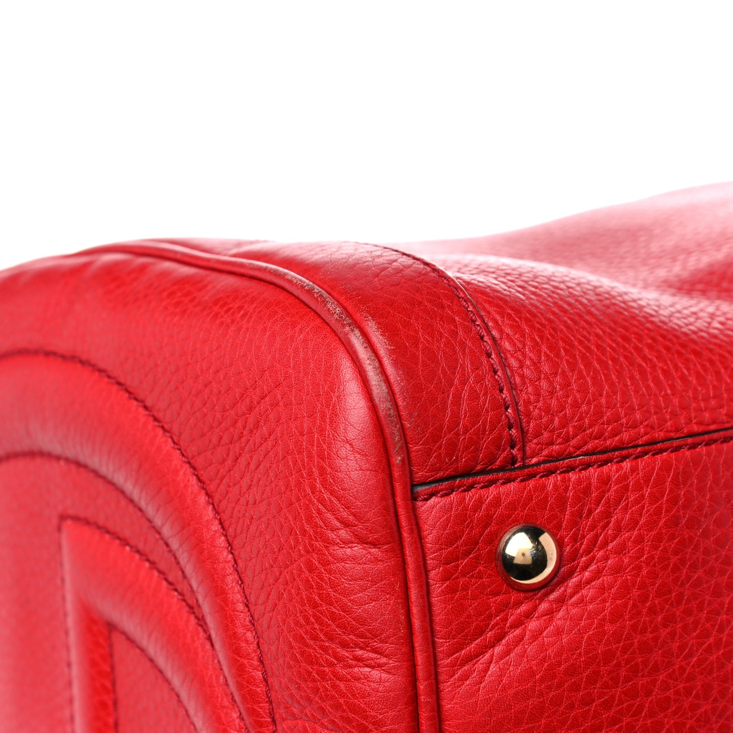 Pebbled Calfskin Medium Soho Boston Red