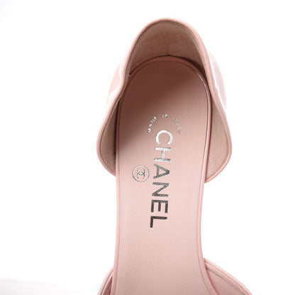 Chanel Patent Pearl CC Open Sandals 39.5 Pink 5 of 10